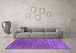 Machine Washable Oriental Purple Industrial Area Rugs in a Living Room, wshurb2771pur