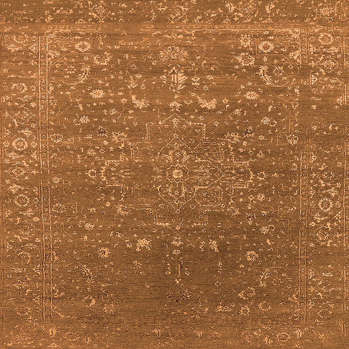 Square Oriental Orange Industrial Rug, urb2771org