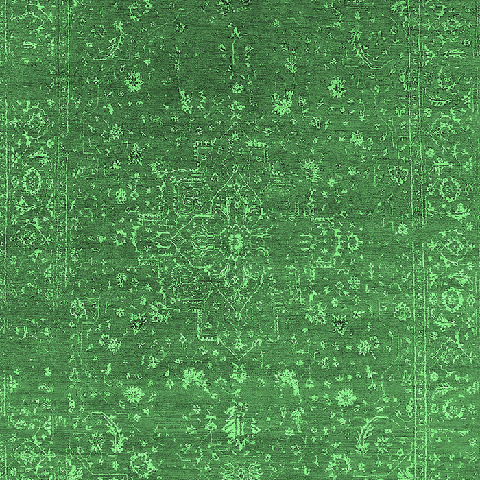 Machine Washable Oriental Emerald Green Industrial Area Rugs, wshurb2771emgrn
