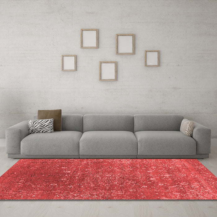 Industrial Red Washable Rugs
