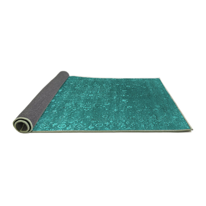Sideview of Oriental Turquoise Industrial Rug, urb2771turq