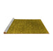 Sideview of Machine Washable Oriental Yellow Industrial Rug, wshurb2771yw