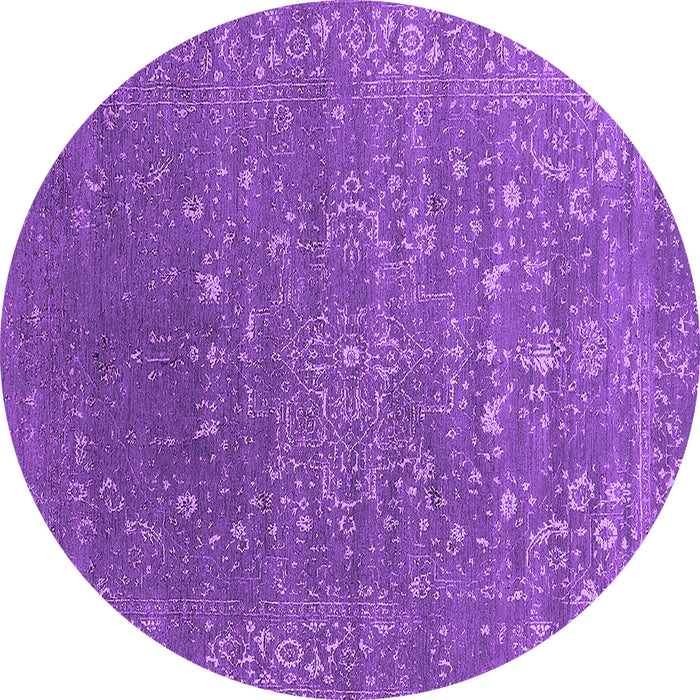 Round Oriental Purple Industrial Rug, urb2771pur