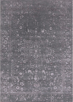 Mid-Century Modern Carbon Gray Oriental Rug, urb2771