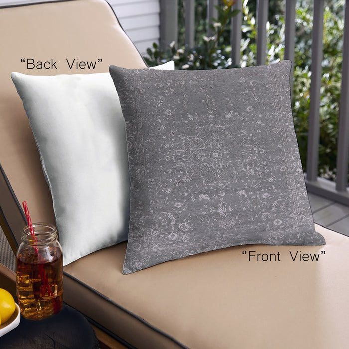 Front View of Mid-Century Modern Urban Square Carbon Gray Throw Pillow, 18 inch by 18 inch, pwurb2771