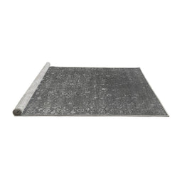 Sideview of Machine Washable Oriental Gray Industrial Rug, wshurb2771gry