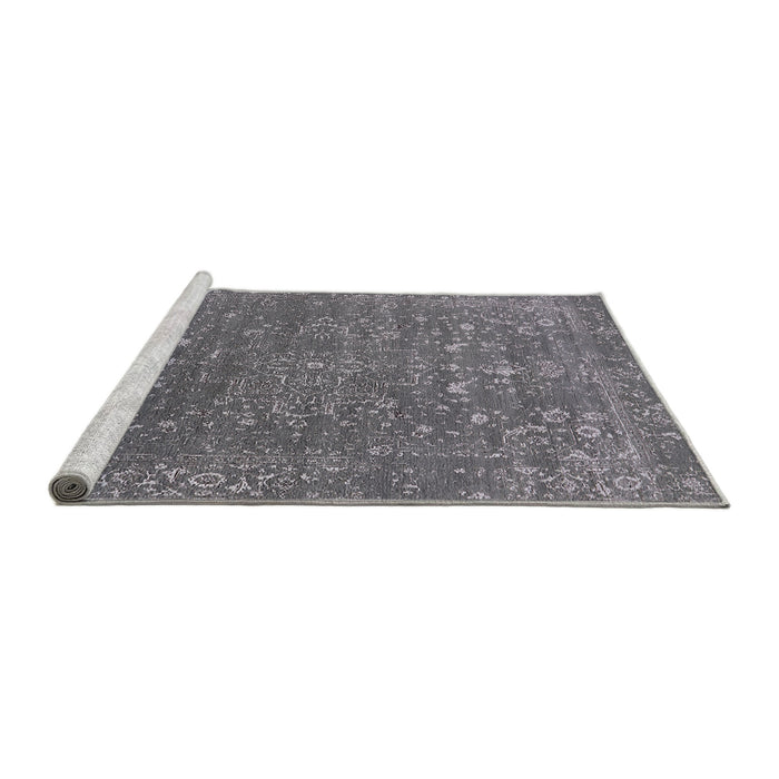 Sideview of Machine Washable Industrial Modern Carbon Gray Rug, wshurb2772