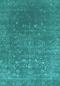 Oriental Turquoise Industrial Rug, urb2772turq