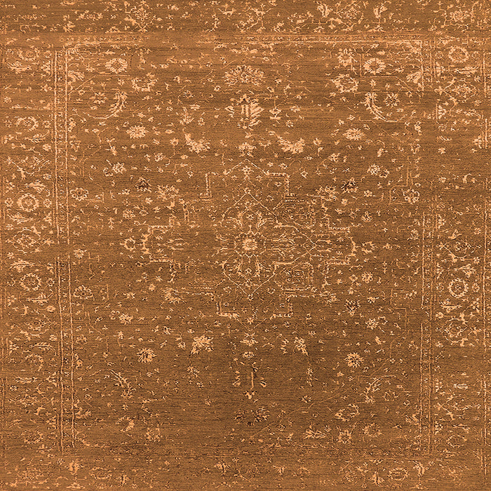 Square Oriental Orange Industrial Rug, urb2772org