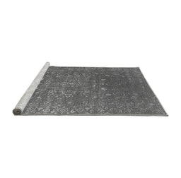 Sideview of Machine Washable Oriental Gray Industrial Rug, wshurb2772gry