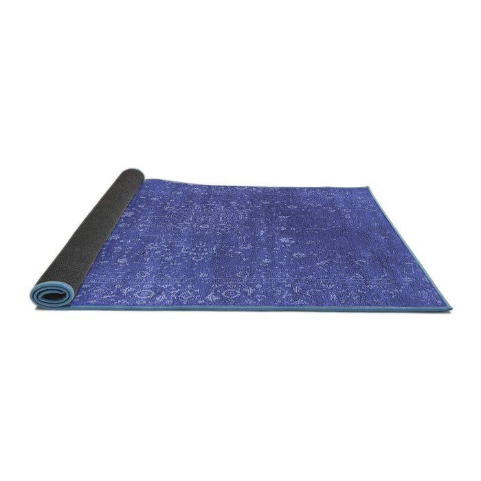 Sideview of Oriental Blue Industrial Rug, urb2772blu