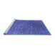 Sideview of Machine Washable Oriental Blue Industrial Rug, wshurb2772blu