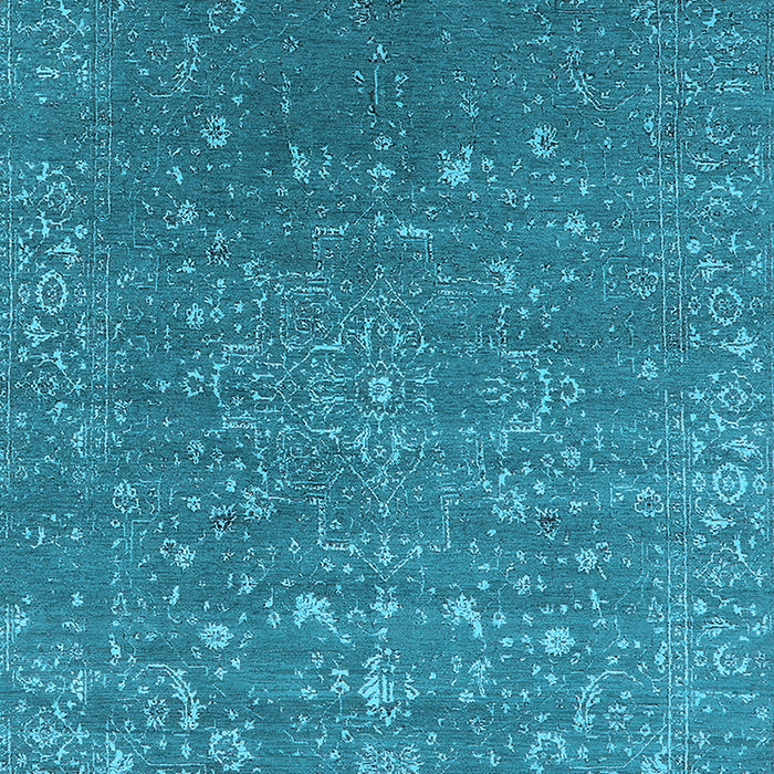 Machine Washable Oriental Light Blue Industrial Rug, wshurb2772lblu