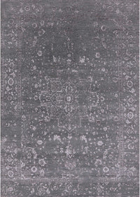 Machine Washable Industrial Modern Carbon Gray Rug, wshurb2772