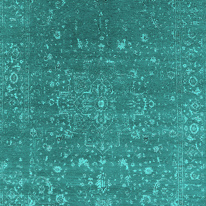 Machine Washable Oriental Turquoise Industrial Area Rugs, wshurb2772turq