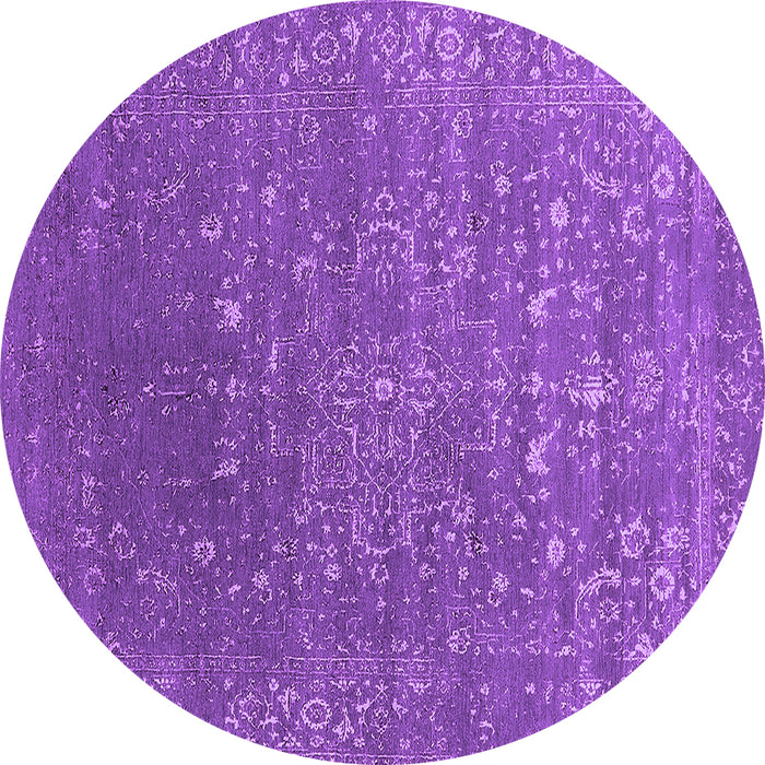 Round Oriental Purple Industrial Rug, urb2772pur