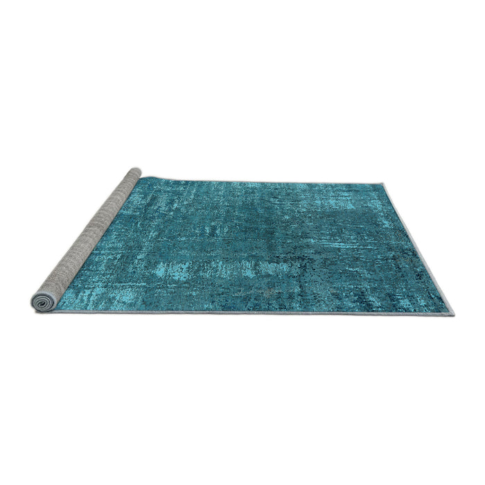 Sideview of Machine Washable Oriental Light Blue Industrial Rug, wshurb2773lblu