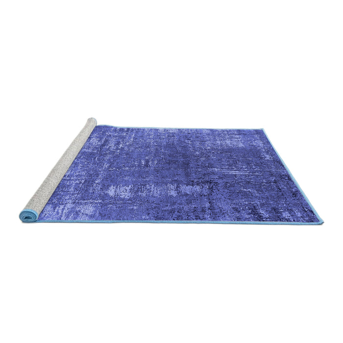 Sideview of Machine Washable Oriental Blue Industrial Rug, wshurb2773blu