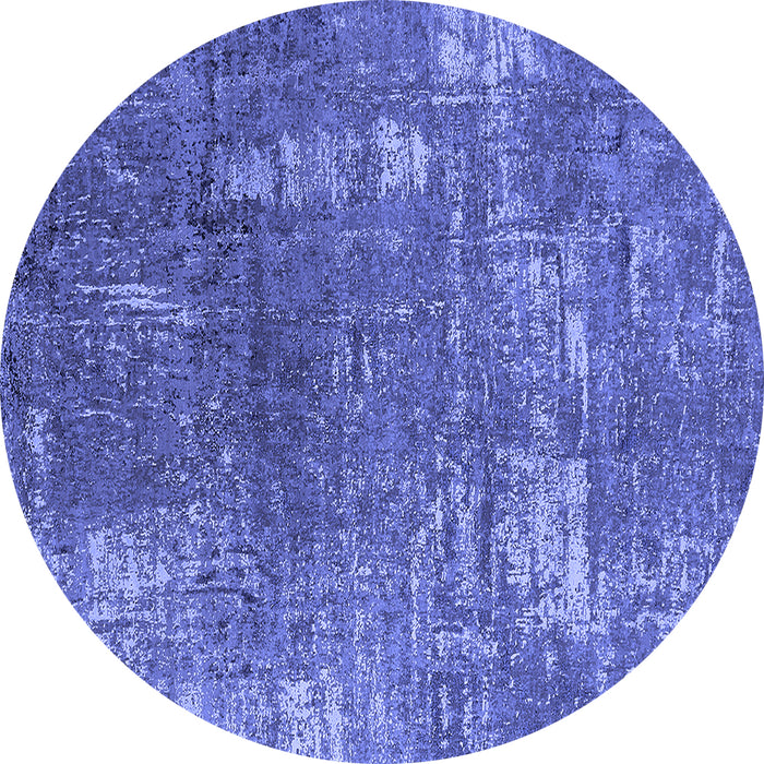 Round Oriental Blue Industrial Rug, urb2773blu