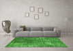 Machine Washable Oriental Green Industrial Area Rugs in a Living Room,, wshurb2773grn