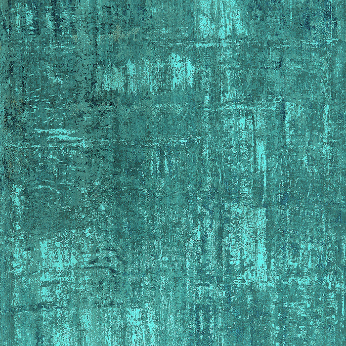 Square Machine Washable Oriental Turquoise Industrial Area Rugs, wshurb2773turq
