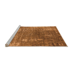Sideview of Machine Washable Oriental Orange Industrial Area Rugs, wshurb2773org