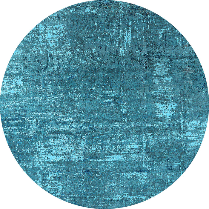Round Oriental Light Blue Industrial Rug, urb2773lblu