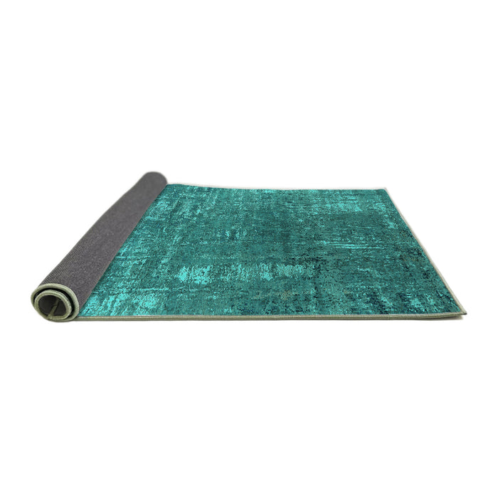 Sideview of Oriental Turquoise Industrial Rug, urb2773turq