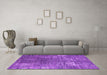 Machine Washable Oriental Purple Industrial Area Rugs in a Living Room, wshurb2773pur