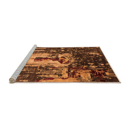 Sideview of Machine Washable Oriental Orange Industrial Area Rugs, wshurb2774org