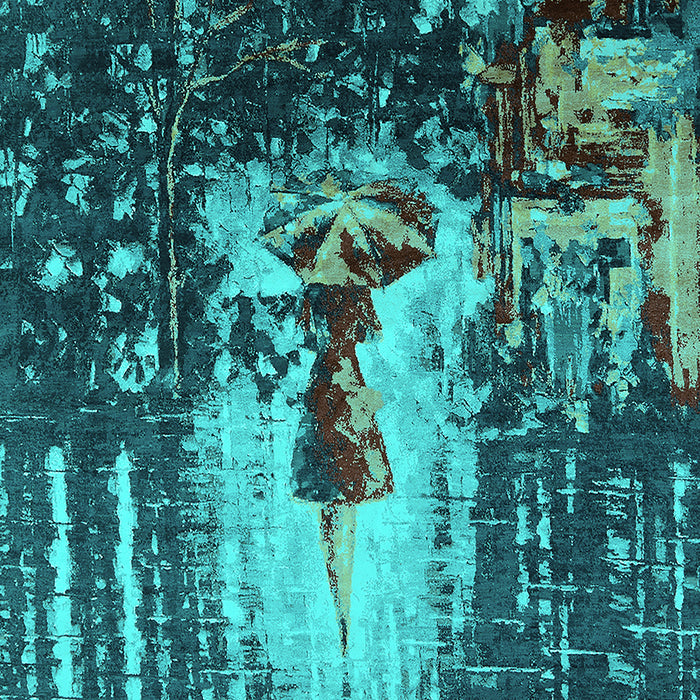 Oriental Turquoise Industrial Rug, urb2774turq