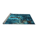 Sideview of Machine Washable Oriental Light Blue Industrial Rug, wshurb2774lblu