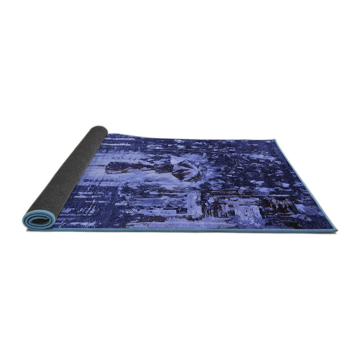 Sideview of Oriental Blue Industrial Rug, urb2774blu