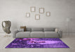 Machine Washable Oriental Purple Industrial Area Rugs in a Living Room, wshurb2774pur