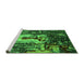 Sideview of Machine Washable Oriental Green Industrial Area Rugs, wshurb2774grn