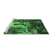 Sideview of Machine Washable Oriental Emerald Green Industrial Area Rugs, wshurb2774emgrn