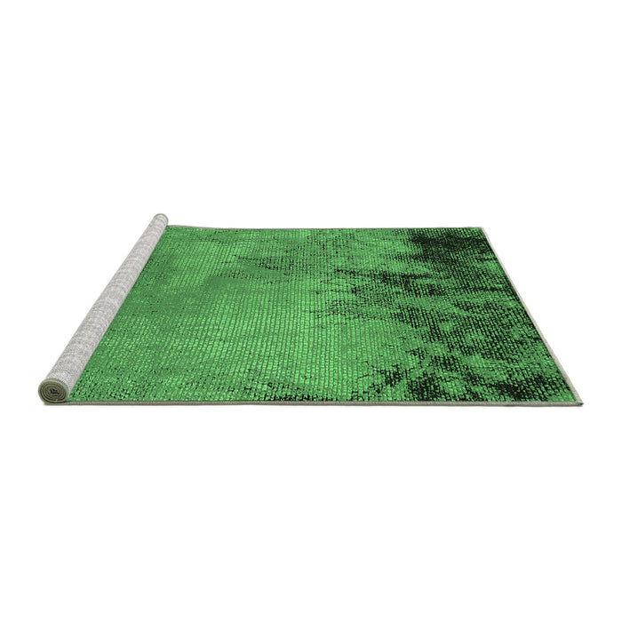 Sideview of Machine Washable Oriental Emerald Green Industrial Area Rugs, wshurb2775emgrn