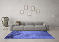 Machine Washable Oriental Blue Industrial Rug, wshurb2775blu