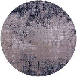 Round Mid-Century Modern Purple Oriental Rug, urb2775