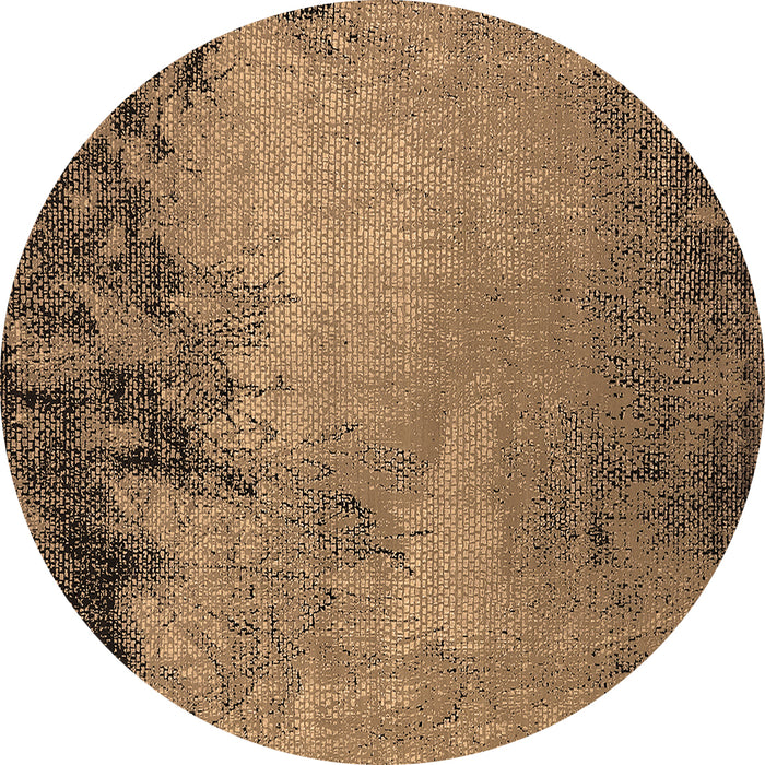 Round Oriental Brown Industrial Rug, urb2775brn