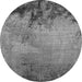 Round Oriental Gray Industrial Rug, urb2775gry