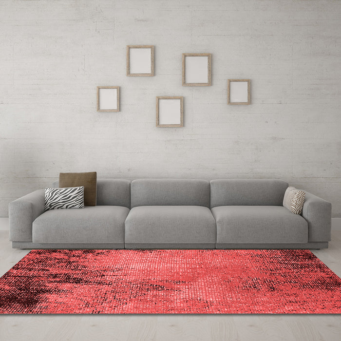 Industrial Red Washable Rugs