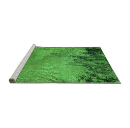 Sideview of Machine Washable Oriental Green Industrial Area Rugs, wshurb2775grn