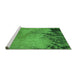 Sideview of Machine Washable Oriental Green Industrial Area Rugs, wshurb2775grn