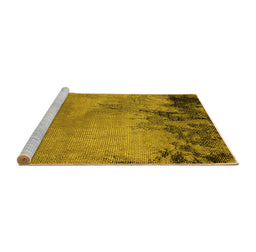 Sideview of Machine Washable Oriental Yellow Industrial Rug, wshurb2775yw