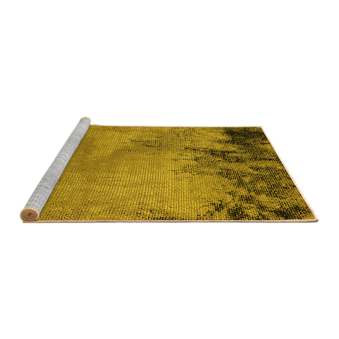 Sideview of Machine Washable Oriental Yellow Industrial Rug, wshurb2775yw