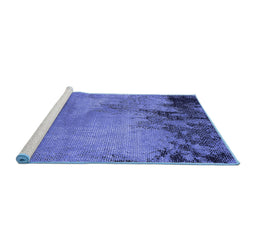 Sideview of Machine Washable Oriental Blue Industrial Rug, wshurb2775blu