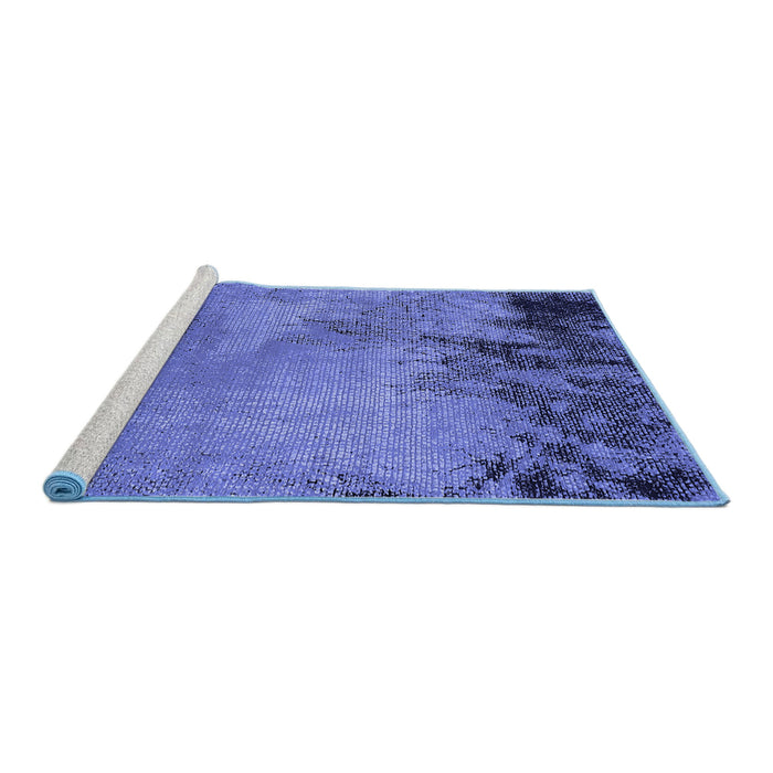 Sideview of Machine Washable Oriental Blue Industrial Rug, wshurb2775blu