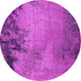 Round Oriental Pink Industrial Rug, urb2775pnk