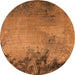 Round Oriental Orange Industrial Rug, urb2775org